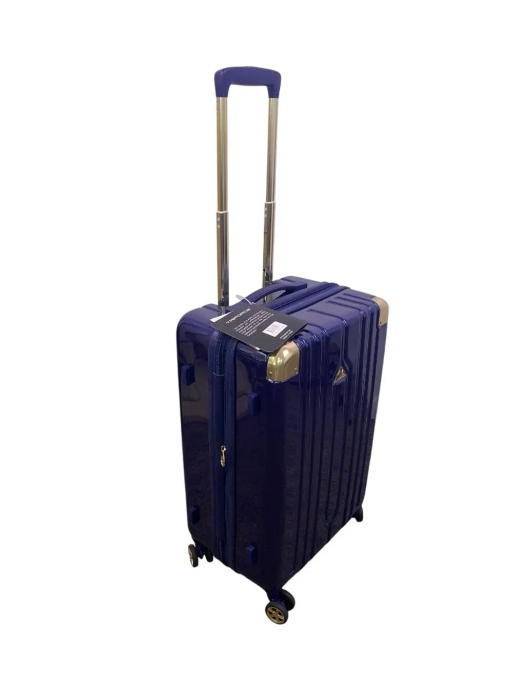 Triforce Navy Blue Telescopic Handle Build-in Scale Allure Collection Luggage